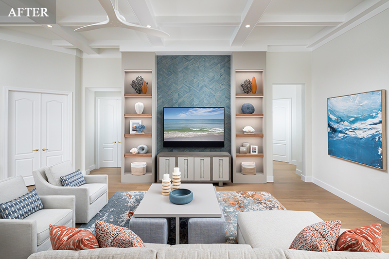 Monterosso livingroom remodel after - Diana Hall Interior Design Naples