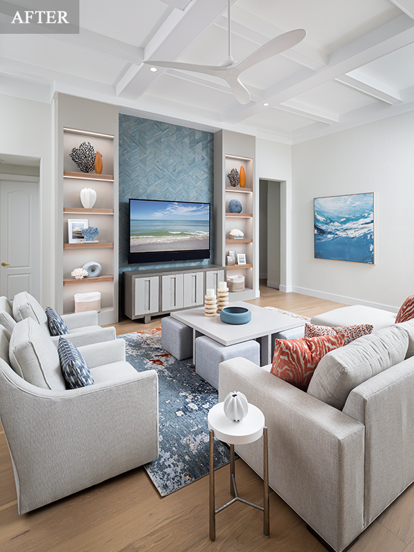 Monterosso livingroom remodel after - Diana Hall Interior Design Naples