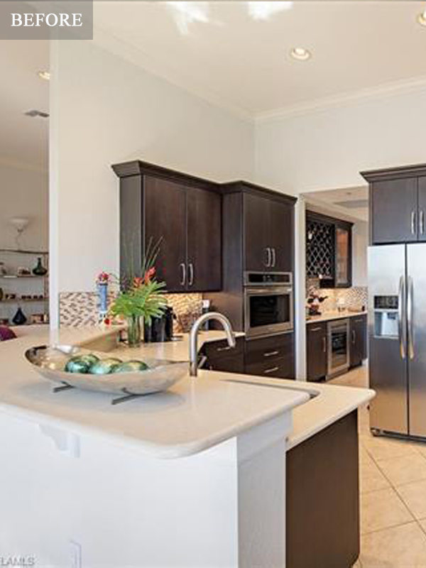 Monterosso kitchen bar remodel before - Diana Hall Interior Design Naples