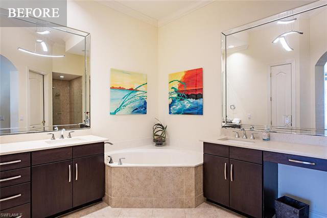 Monterosso bathroom remodel before - Diana Hall Interior Design Naples