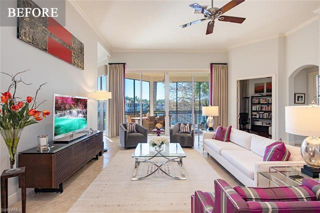 Monterosso livingroom remodel before - Diana Hall Interior Design Naples