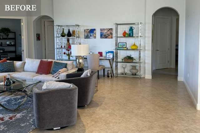 Monterosso livingroom remodel before - Diana Hall Interior Design Naples