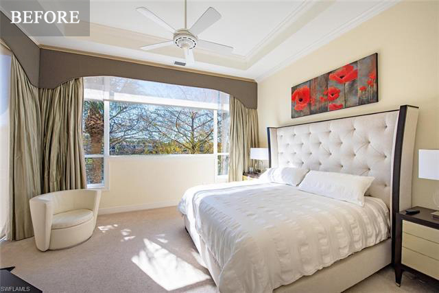 Monterosso master bedroom redesign before - Diana Hall Interior Design Naples