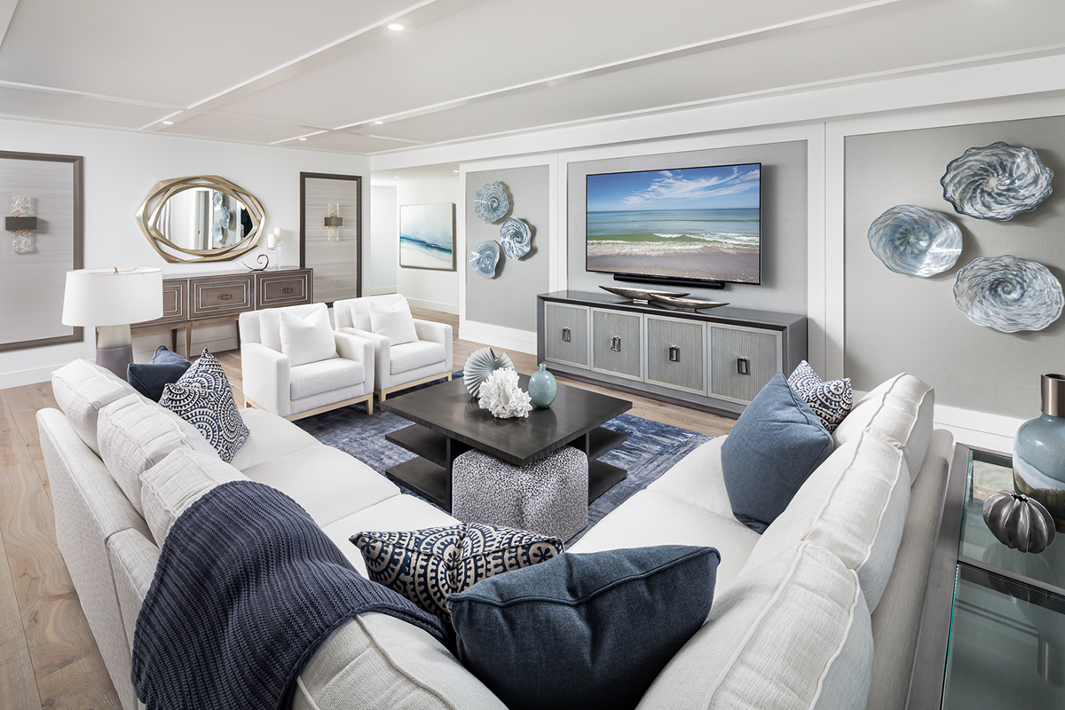 living room interior design by Diana Hall Design Naples