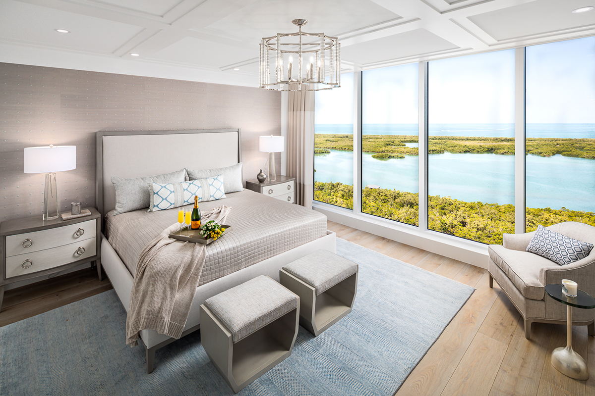 master bedroom interior design by Diana Hall Design Naples