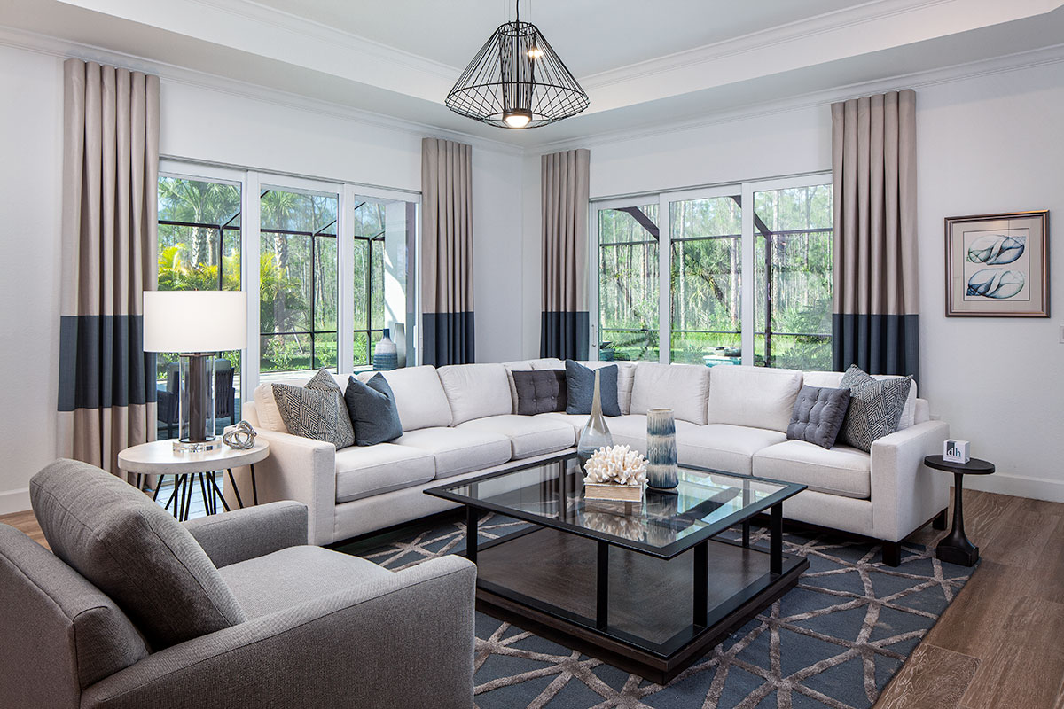 living room interior design by Diana Hall Design Naples