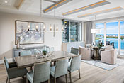 Image of coastal kitchen island interior design by Diana Hall Design Naples