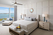 Image of coastal master bedroom interior design by Diana Hall Design Naples