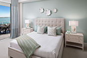 Image of coastal guest bedrooom interior design by Diana Hall Design Naples