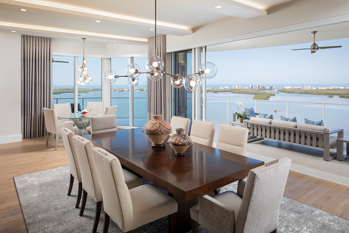 dining room interior design by Diana Hall Design Naples