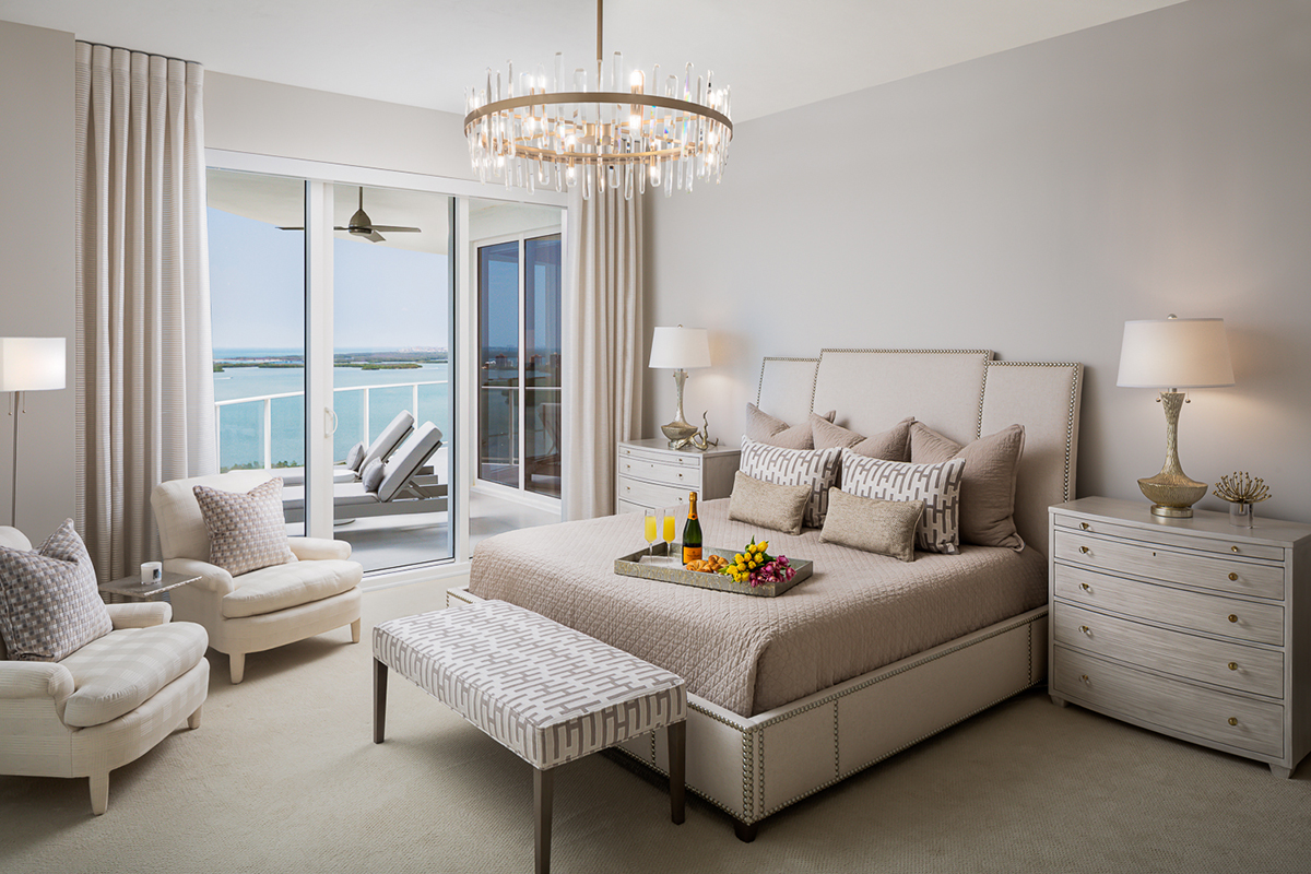 master bedroom interior design by Diana Hall Design Naples
