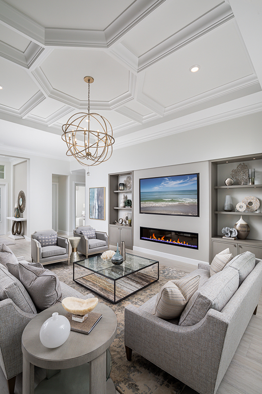 living room interior design by Diana Hall Design Naples