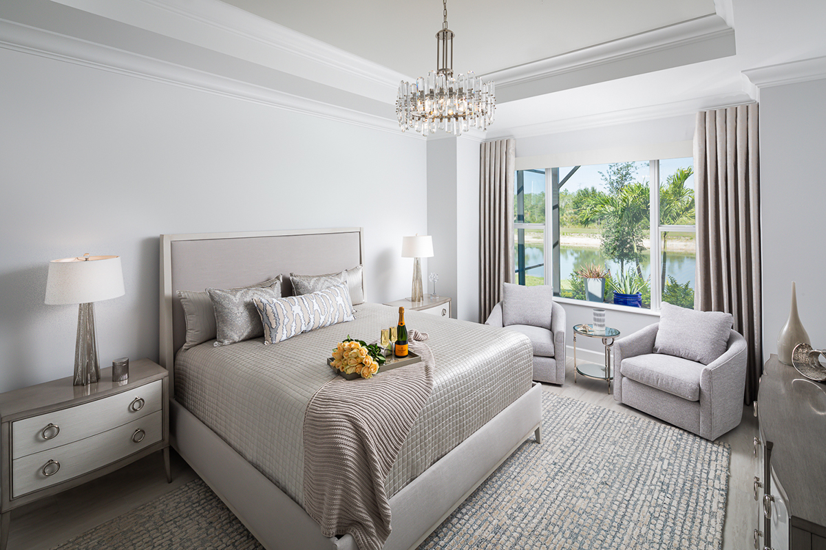 master bedroom interior design by Diana Hall Design Naples