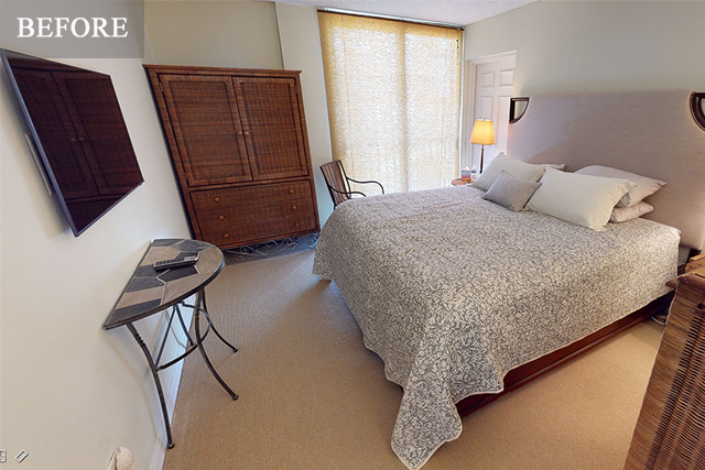 St Croix master bedroom redesign before - Diana Hall Interior Design Naples